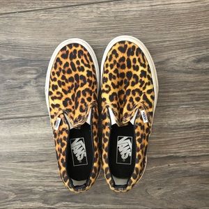 Cheetah Print Slip On Vans